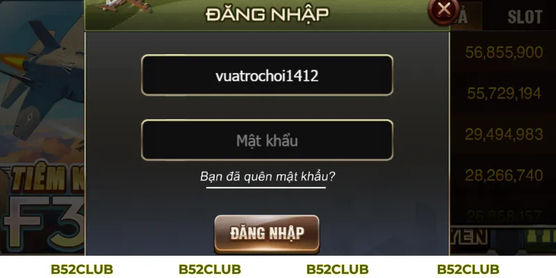 Quên Mật Khẩu B52club