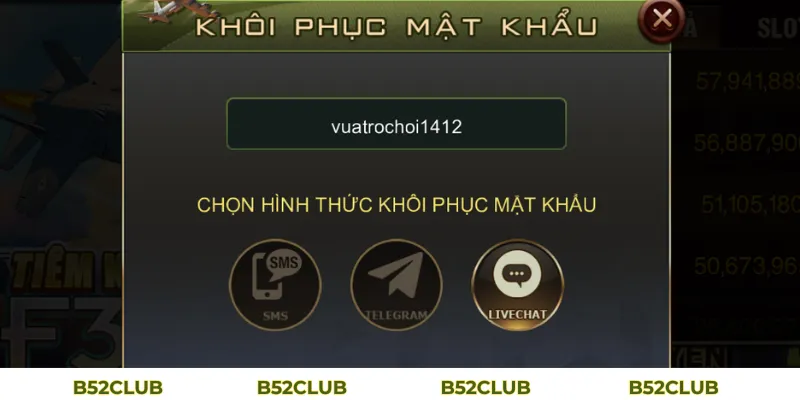 Quên Mật Khẩu B52club